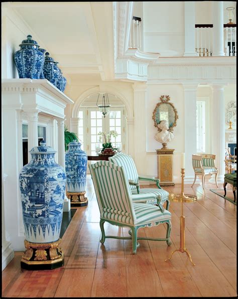 Chinoiserie Chic Stripes And Chinoiserie Blue White Decor Blue