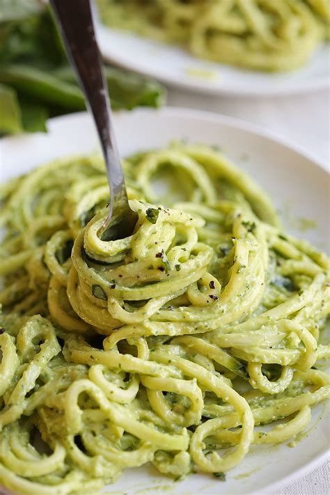 Easy Paleo Pasta Recipe Zucchini Noodles With Creamy Avocado Pesto