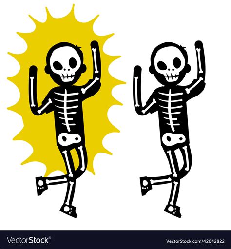 Electric Shock The Silhouette Of The Skeleton Vector Image