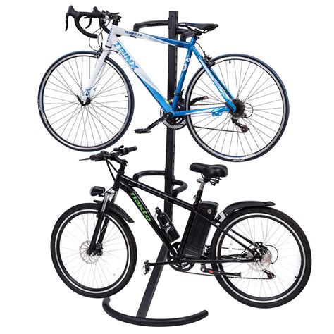 Gymax Freestanding Gravity Bike Stand Two Bicycles Rack New