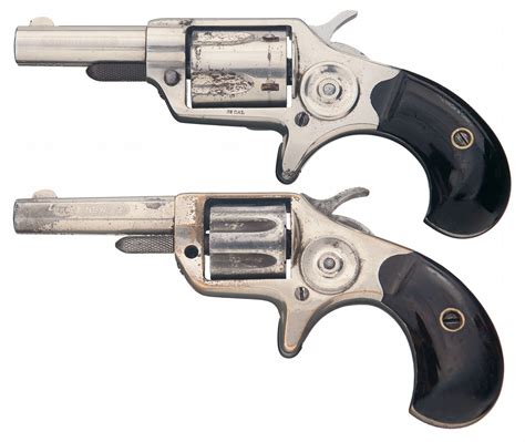 Two Colt New Line Revolvers A Colt New Line 32 Caliber Etched Panel