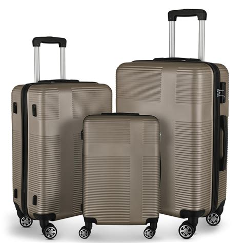 Ubesgoo 3 Piece Luggage Set With Tsa Lock 20in24in28in Abspc Hard