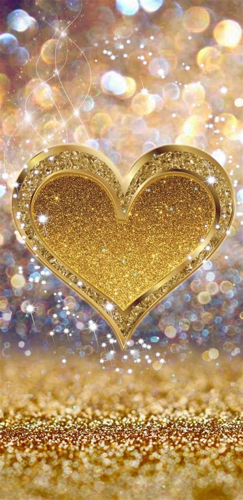 Gold Glitter Heart Background Hd Wallpapers Images Cbeditz The Best