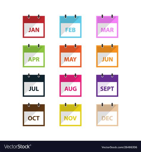 A Month Calendar Icon In Modern Flat Style Vector Image
