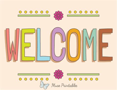 Printable Colorful Welcome Sign