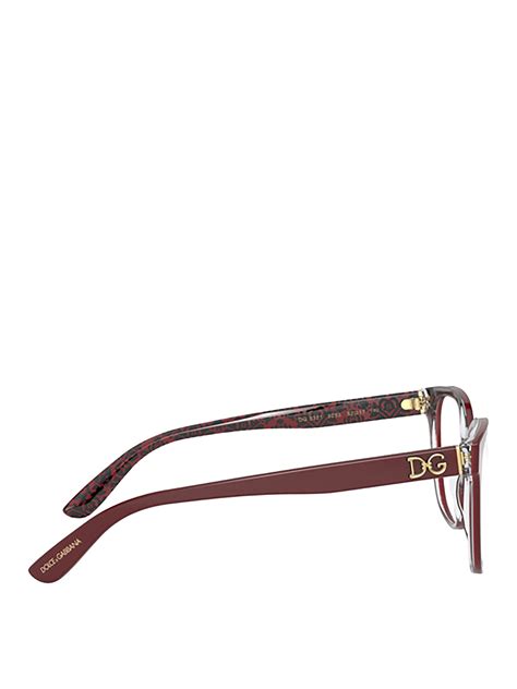 Glasses Dolce And Gabbana Logo Eyeglasses With Patterned Temple Insides Dg33213233