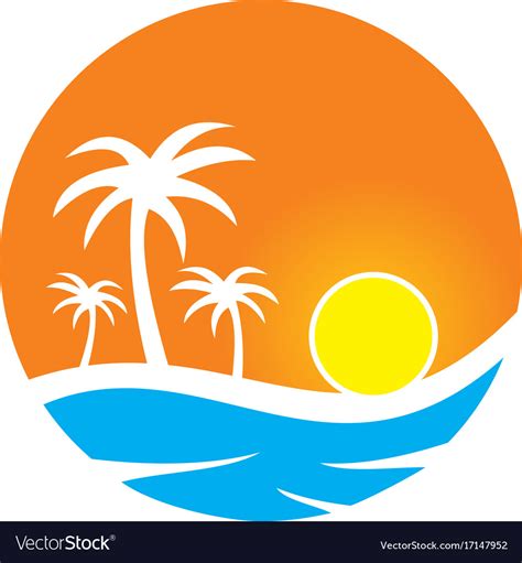 Beach Palm Logo Vector Logo Design Information