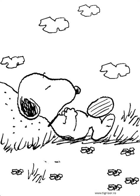 Plansa De Colorat Cu Snoopy Dormind Planse De Colorat