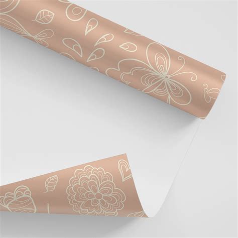 Papel De Parede Adesivo Floral Floral Nude Desenhos Brancos Floral