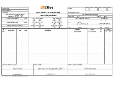 Construction Purchase Requisition Construction Documents And Templates