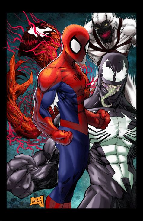 Spidey Vs Symbiotes Colored By Hanzozuken On Deviantart Marvel