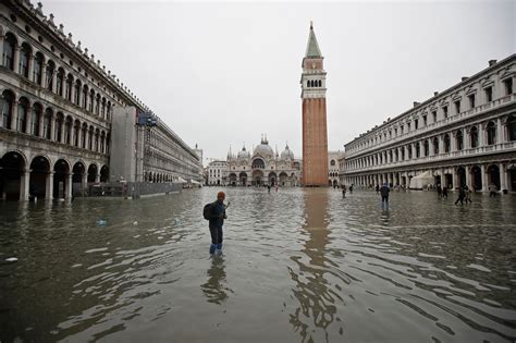 In Pictures Venice Flooded By Record High Tide Climate Crisis Al