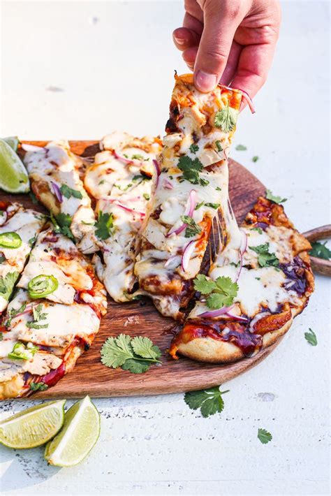 Easy Grilled Bbq Chicken Pizza Flatbread The Defined Dish Recipe