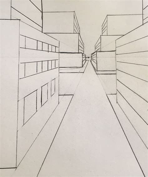 Drawing A City Street In 1 Point Perspective In 2021 Point