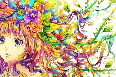 Colorful Anime Colorful Art Girl Cg Anime Hd Wallpaper Peakpx