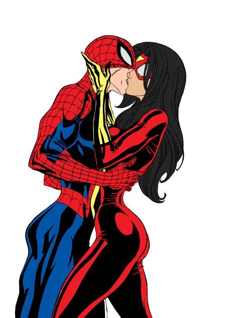 Spider Man And Spider Woman Kiss Fan Art Marvel Cómics Fotos De Marvel