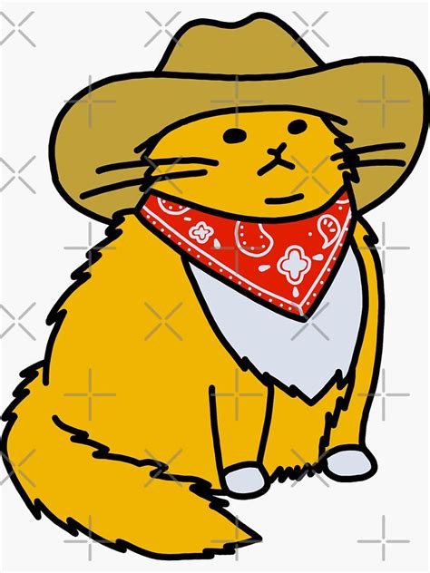 Meowdy Cowboy Cat Sticker For Sale By Mrek068 Redbubble