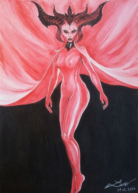 Lilith Inspired By Diablo Original Painting Etsy