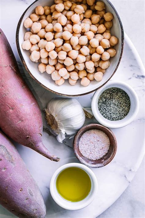 Roasted Sweet Potatoes And Chickpeas ⋆ 5 Ingredients 40 Mins