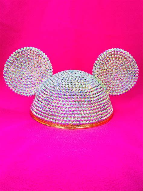 Bedazzled Diamond Mickey Ears Rhinestone Minnie Mouse Etsy Strass