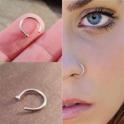 Small Silver Nose Ring Hoop Mm Extra Small Mm Thin Cartilage