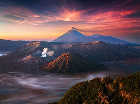Landscape Mountain Volcano Indonesia Mount Bromo Volcanoes Hd