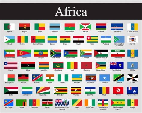 Todas las banderas de África Ilustración vectorial Ilustración de