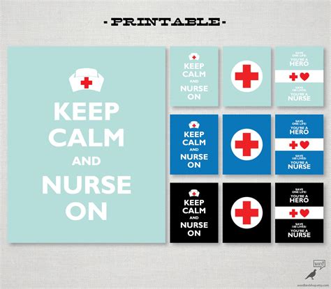 Printable Nursing Print Set Nurse Graduation T Nursing