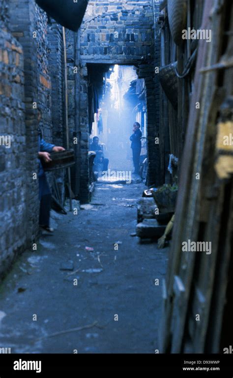 Dark Alley With People Stock Photo Alamy