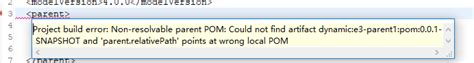 Java——project Build Error Non Resolvable Parent Pom Could Not Find