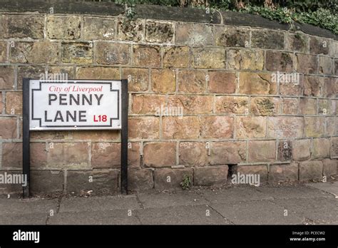 Penny Lane Street At Liverpool Beatles Sight Site Stock Photo Alamy