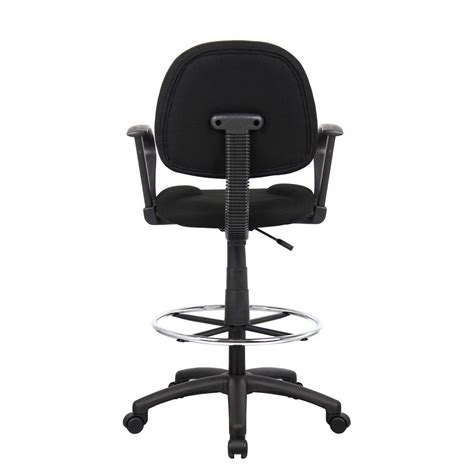 Features of the chair include a weight capacity of 250 pounds and easy and smooth height adjustment with its pneumatic gas lift handle. Boss Drafting Stool W/Footring And Loop Arms