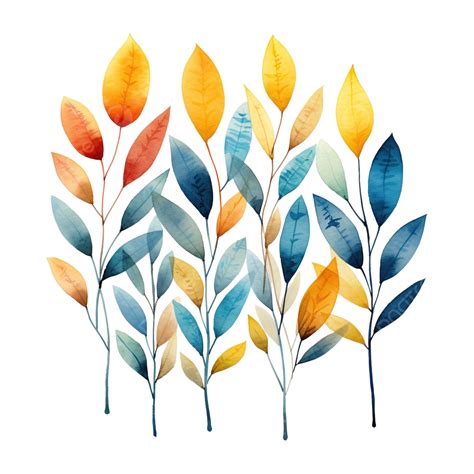 Watercolor Leaves Abstract Leaf Leaves Branch Png Transparent Image