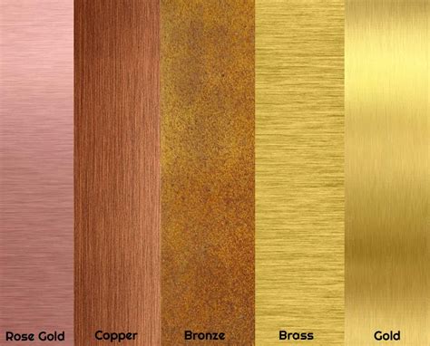 Metallic Finishes Copper Colour Palette Bronze Palette Gold Color