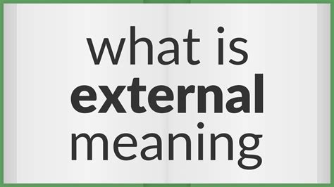External Meaning Of External Youtube