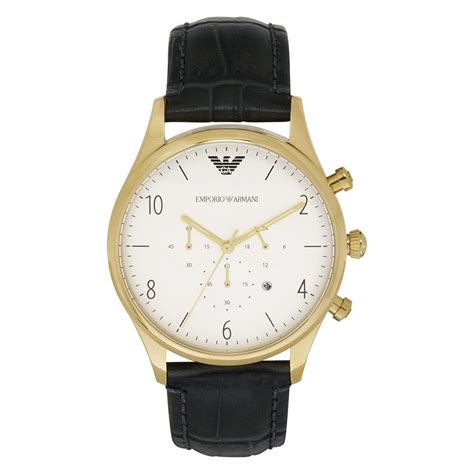 100 metres with the same day shippment free return up to 100 days official reseller emporio armani men's watch best price guarantee. AR1892 Gold and Black Leather Chronograph Mens Watch on ...