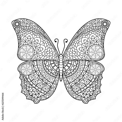 Vector Illustration Of A Mandala Butterfly For Coloring Book Farfalla Mandala Da Colorare Per