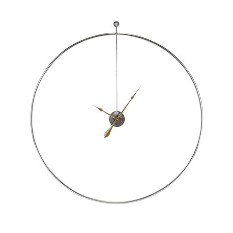 Minimalist Silver Metal Wall Clock With Gold Hands Skeleton Wall Clock
