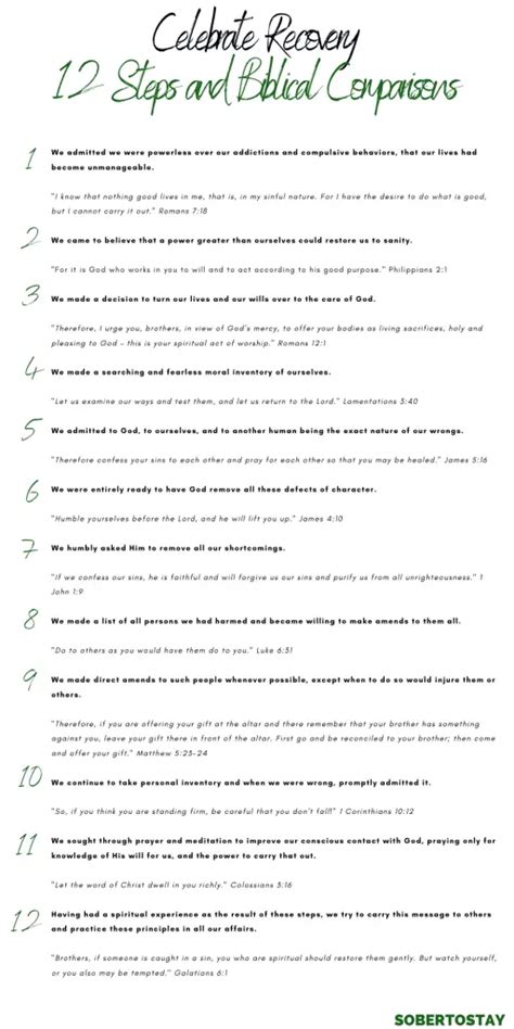 Celebrate Recovery 12 Steps And 8 Principles Sobertostay