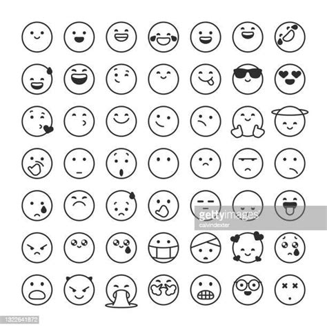 Emoji Icons Line Photos And Premium High Res Pictures Getty Images