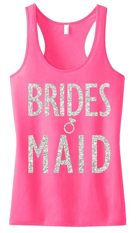 Bridesmaid Glitter Wedding Tank Top Pink By Nobullwomanapparel