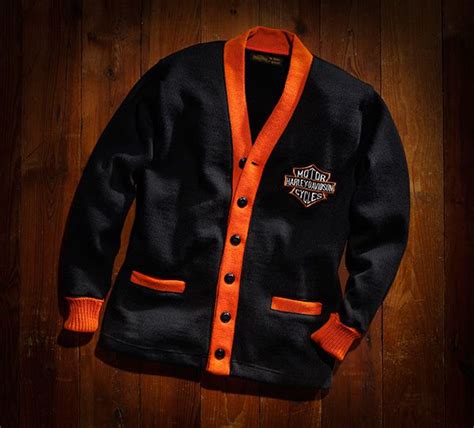 Vintage harley in great condition! @Harley-Davidson Cardigan Sweater (Black/Orange) by @Dehen ...