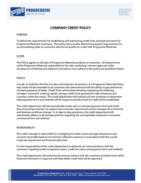 Company Credit Card Policy Template Great Professional Templates