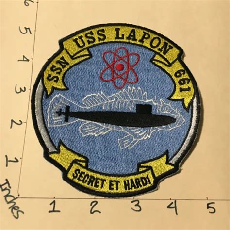 Us Navy Submarine Usn Patch 124 Uss Lapon Ssn 661 1799 Picclick