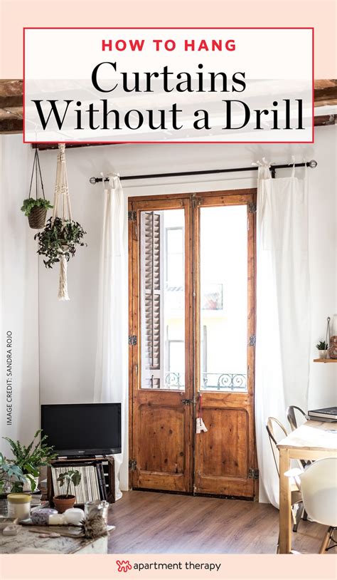You will have to take your time with this project and carefully measure the distance between the grommets that are on the. How to Hang Curtains Without Drilling Into Walls ...