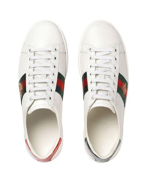 Gucci Ace Embroidered Low Top Sneaker In White Lyst