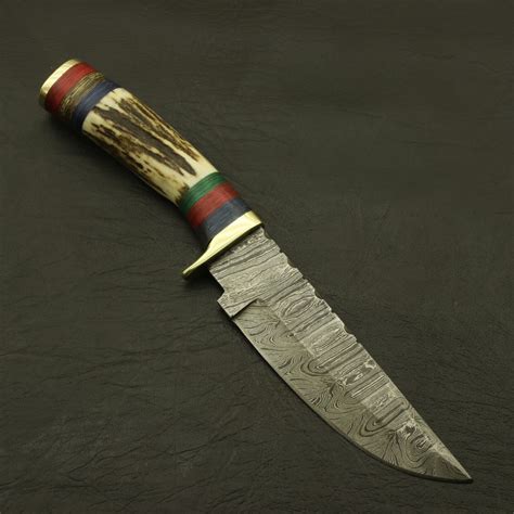 Sharp Custom Hand Forged Damascus Bolster Hunting Skinning Knife