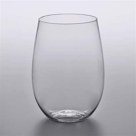 Visions 16 Oz Clear Plastic Stemless Wine Glass 64 Case