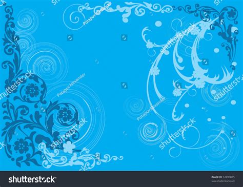 Illustration With Blue Floral Background 12490885 Shutterstock