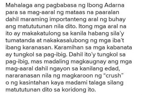 Ano Ang Kahalagahan Ng Pag Aaral Ng Ibong Adarna Sa Bayan